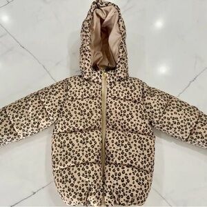H&M Leopard Puffy Coat 4T